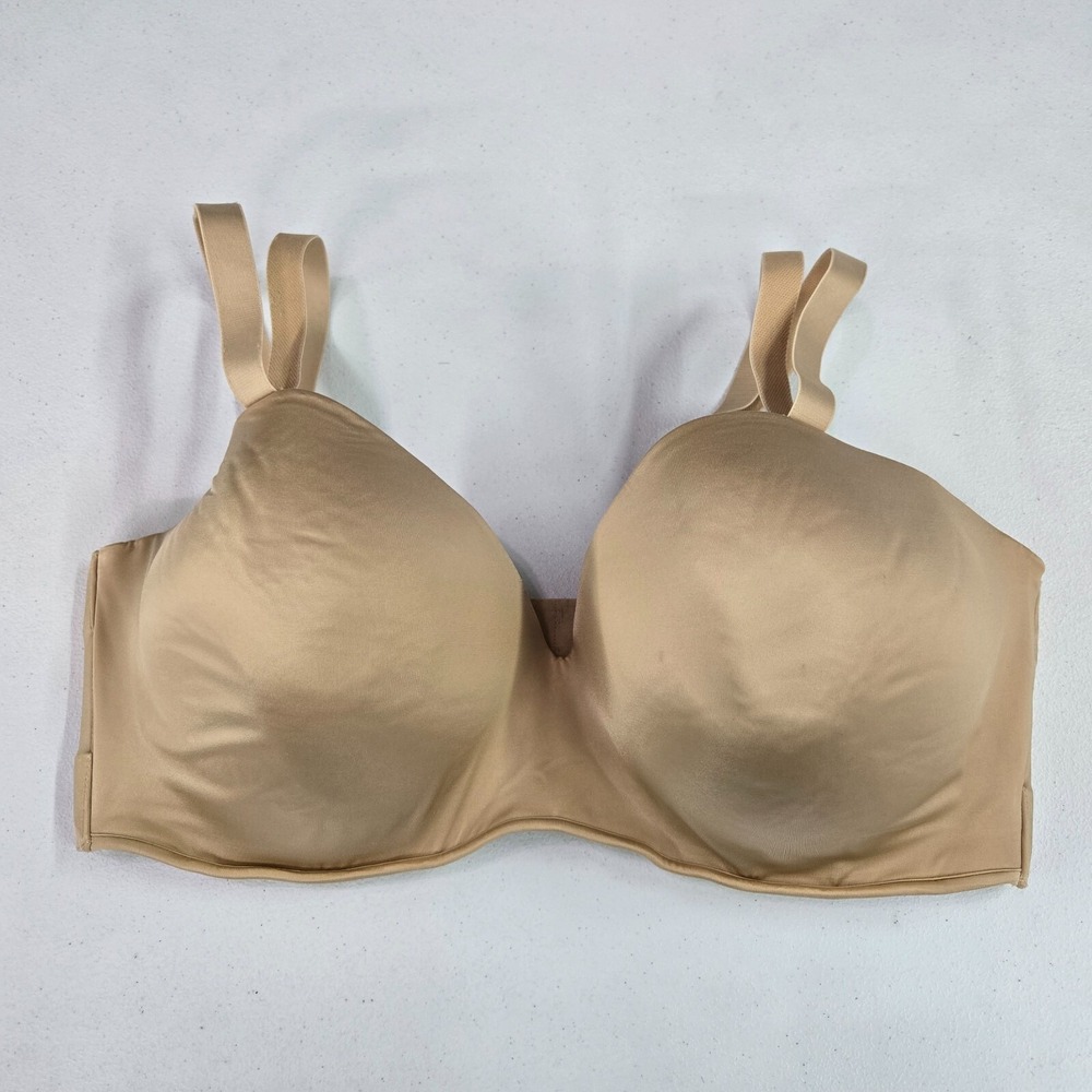 Cacique Women Bra 42F Beige‎ Multiway Lightly Lined Underwire Adjustable Straps